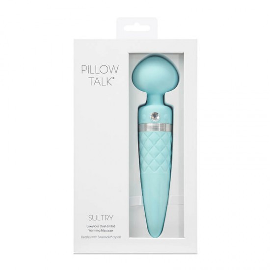 Pillow Talk Sultry Rotating Warm Massage Stick-Pink Green